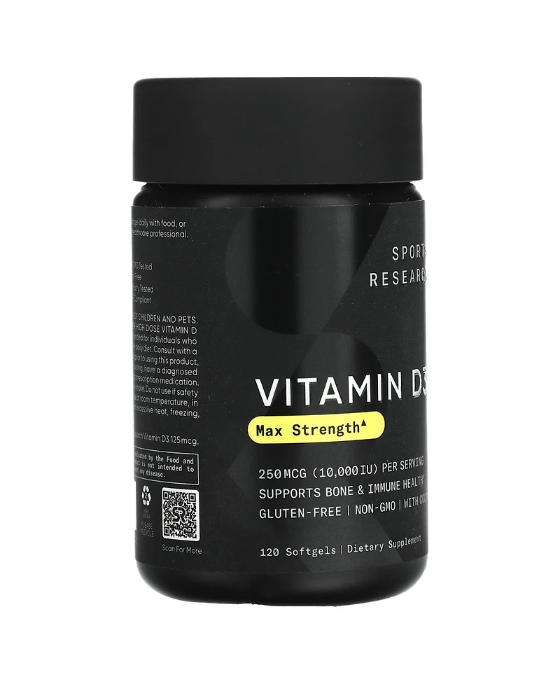 Sports Research Vitamin D3 Max Strength 250 mcg (10 000 Iu)