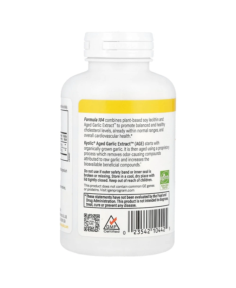 Kyolic Aged Garlic Extract Cholesterol Health Formula 104