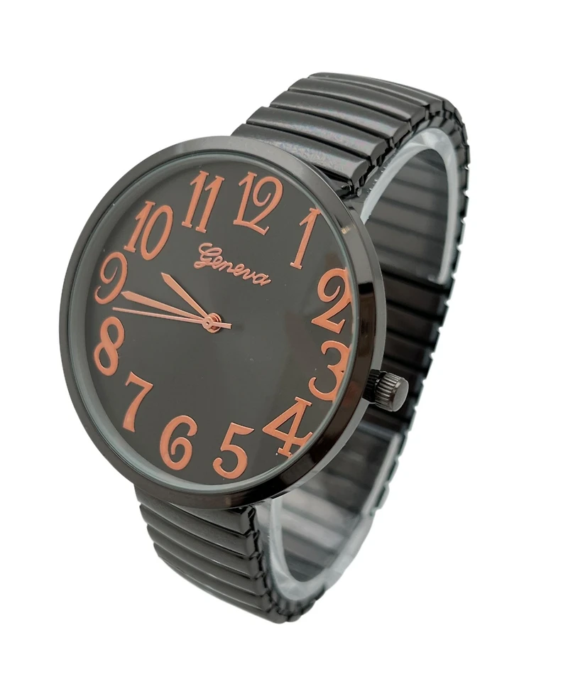 Gunmetal Big Face Fun Colors Women Watch