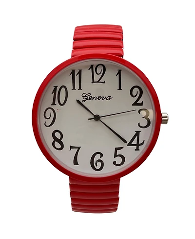 Red Big Face Fun Colors Women Watch