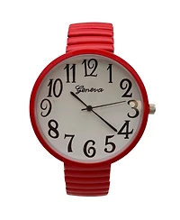 Red Big Face Fun Colors Women Watch