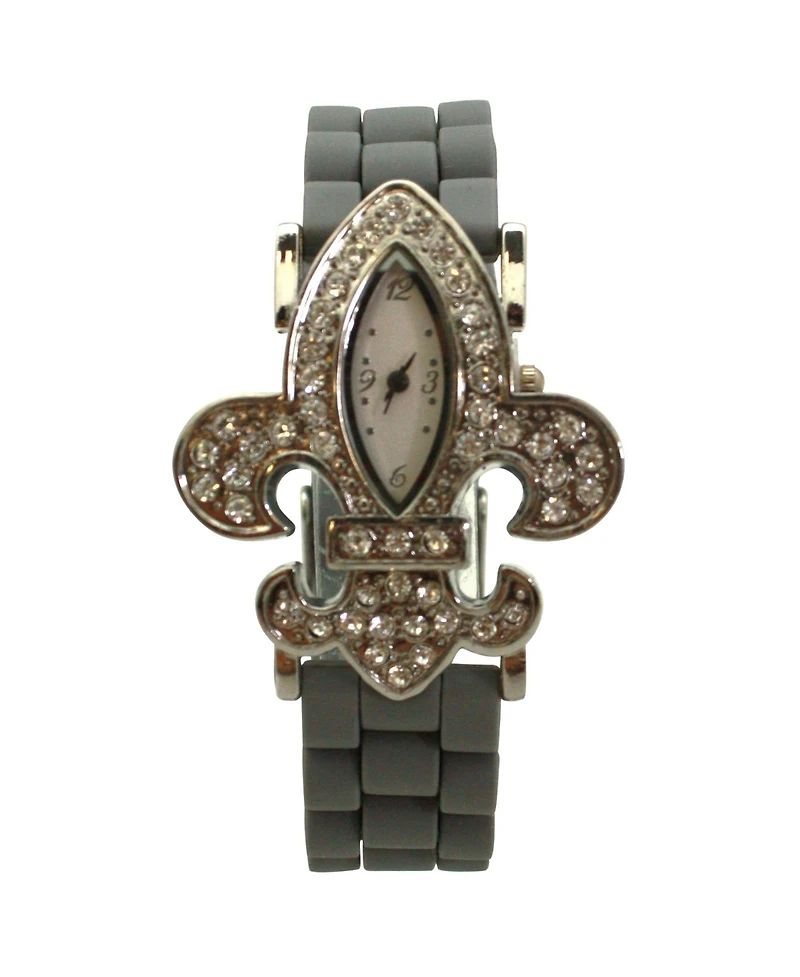 Olivia Pratt Gray Rhinestones Silicone Women Watch