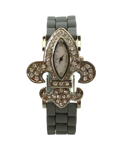 Olivia Pratt Gray Rhinestones Silicone Women Watch