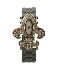 Olivia Pratt Gray Rhinestones Silicone Women Watch