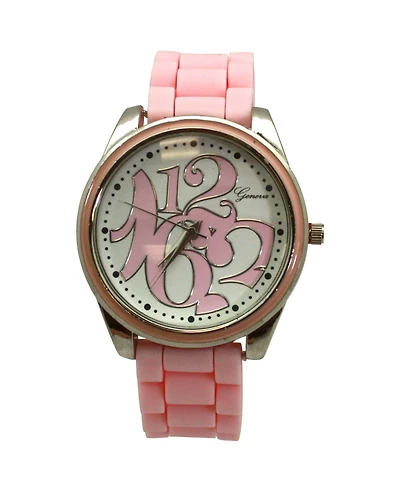 Olivia Pratt Light Pink Round Big Face with Colorful Numbers Women Watch