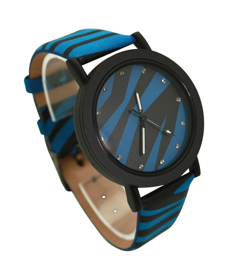 Olivia Pratt Blue Zebra Colorful Strap Women Watch