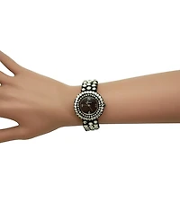 Olivia Pratt Black Shiny Rhinestones Metallic Women Watch