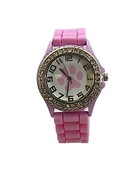 Olivia Pratt Lavender Every Day Silicone Paw and Rhinestones Colorful Women Watch