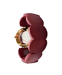 Olivia Pratt Burgundy Stretch Wooden Watch