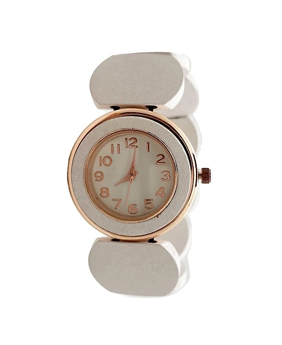Olivia Pratt White Stretch Wooden Watch