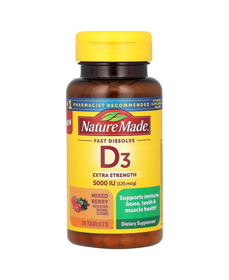 Nature Made Fast Dissolve D3 Mixed Berry 125 mcg (5 000 Iu)