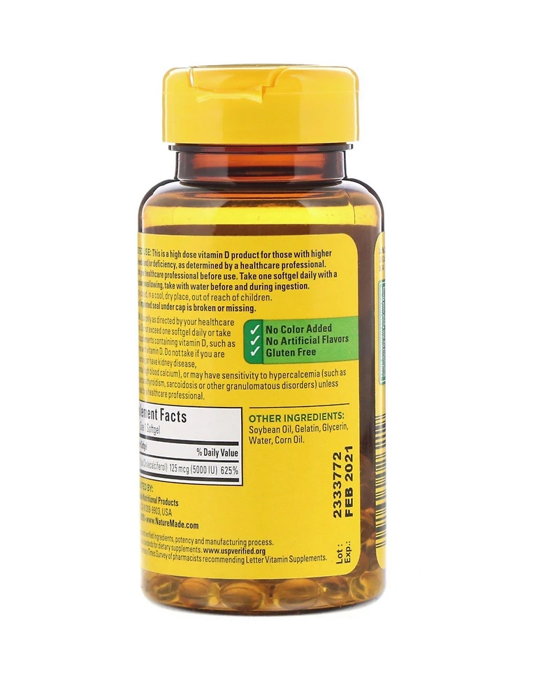 Nature Made D3 125 mcg (5 000 Iu)