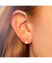 The Lovery Baby Pearl Heart Screw Back Stud Earrings 14K Gold