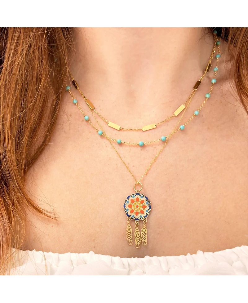 The Lovery Enamel Dream Catcher Charm 14K Gold