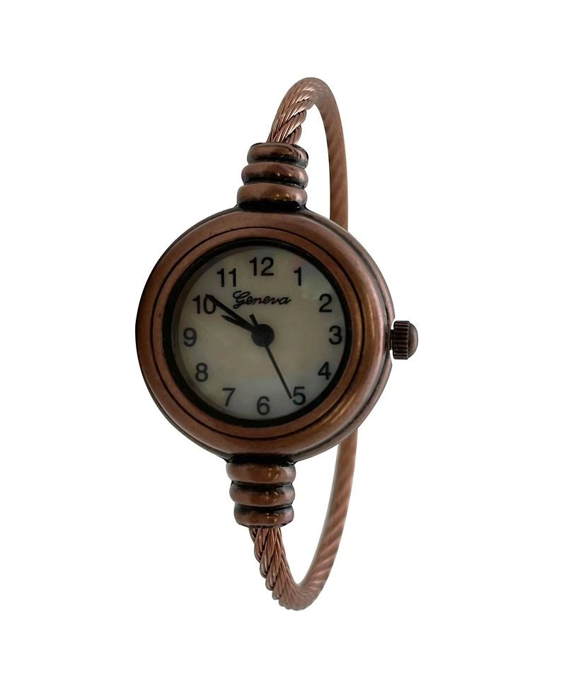 Olivia Pratt Pack #1 3 Pack Fashion Analog Bangle Cuff Wrist Bracelet Wire Bangle Women Watch