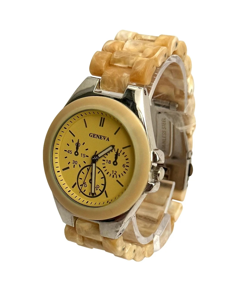 Olivia Pratt Beige Acrylic Band Every Day Women Watch