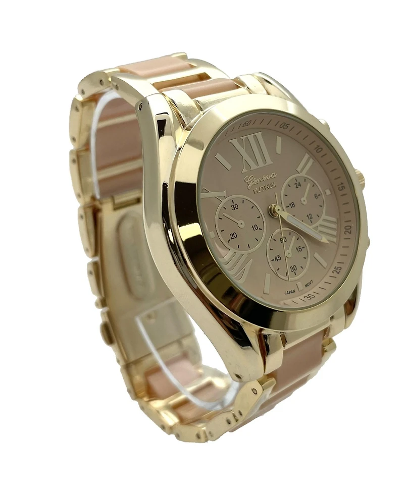 Olivia Pratt Beige Big Bold Gold and Bright Colors Women Watch