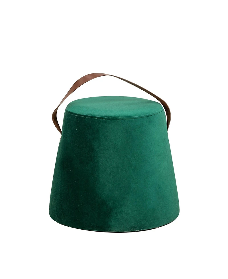Nordlys - Green Velvet with Rope Pouf Vintage Style Upholstery Living Room