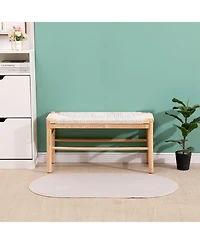 Nordlys - Rope and Wood Storage Bench Exotic Boho Entry