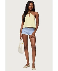 Edikted Women's Oliviana Linen Look Halter Top