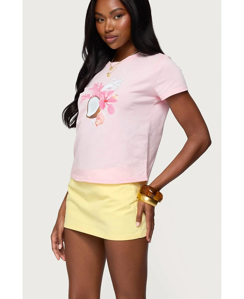 Edikted Women's Ocean S Calling Coastal T Shirt