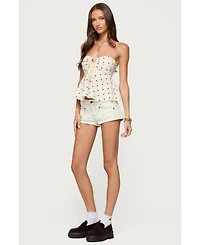 Edikted Women's Izzey Polka Dot Strapless Babydoll Top
