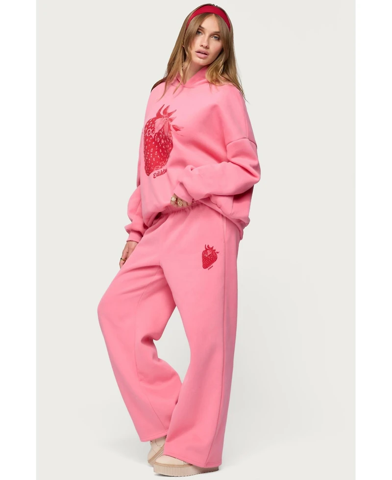 Edikted Women's Strawberry Babe Sweatpants