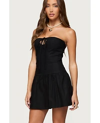 Edikted Women's Cecelie Strapless Drop Waist Mini Dress