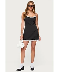 Edikted Women's Liel Contrast Lace Pinstripe Mini Dress