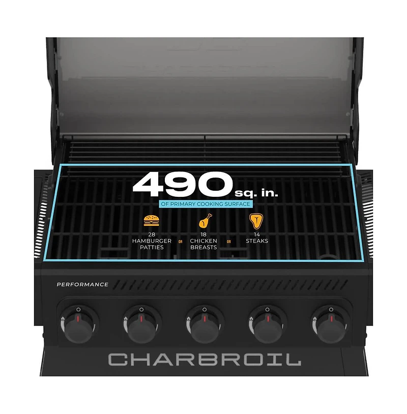 Performance Series FlavorMax 5-Burner Gas Grill - Black
