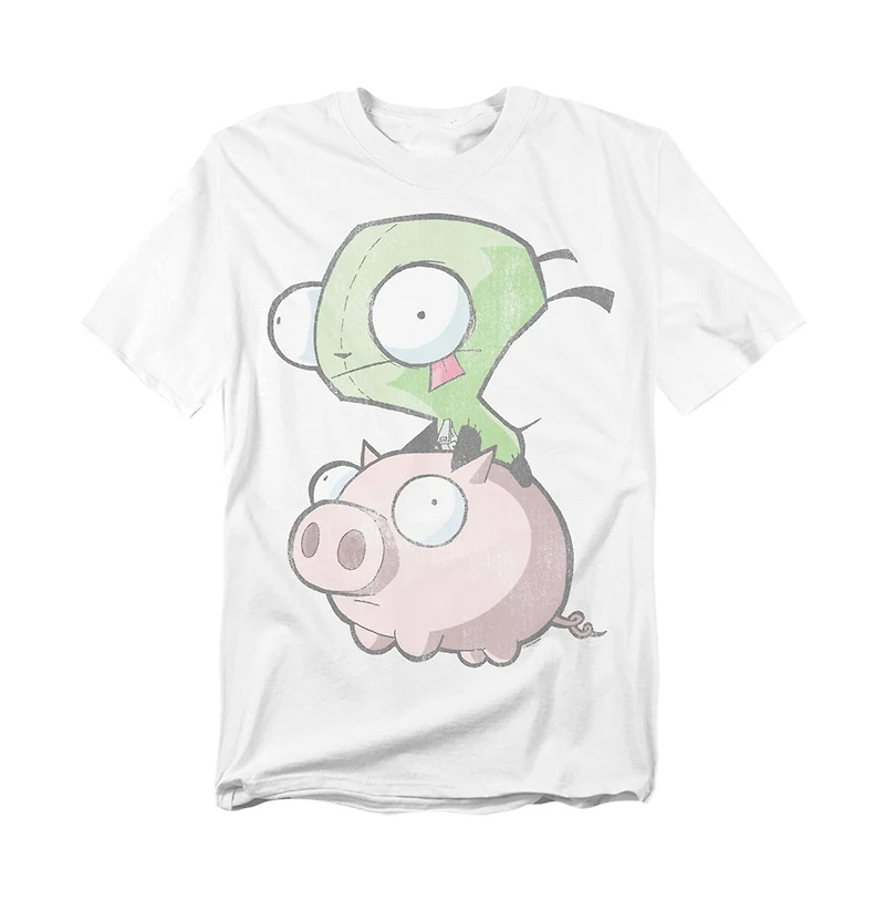 Logovision Men's Invader Zimgir And Pig T-Shirt