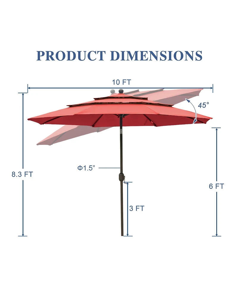 Aoodor Garden Market Umbrella