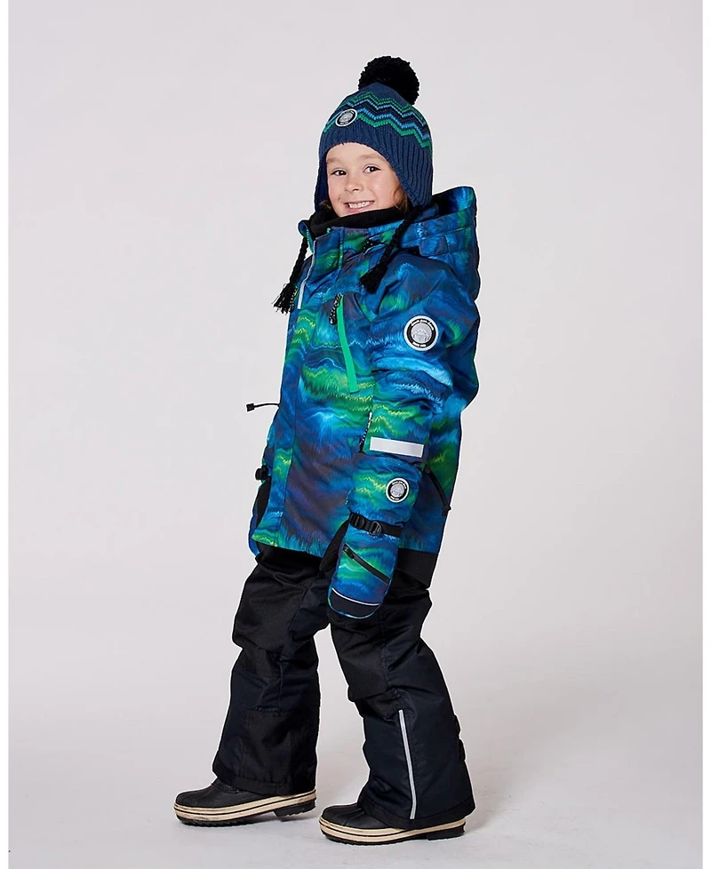 Deux par Boy Two-Piece Play Snowsuit with Printed Jacket Black - Child