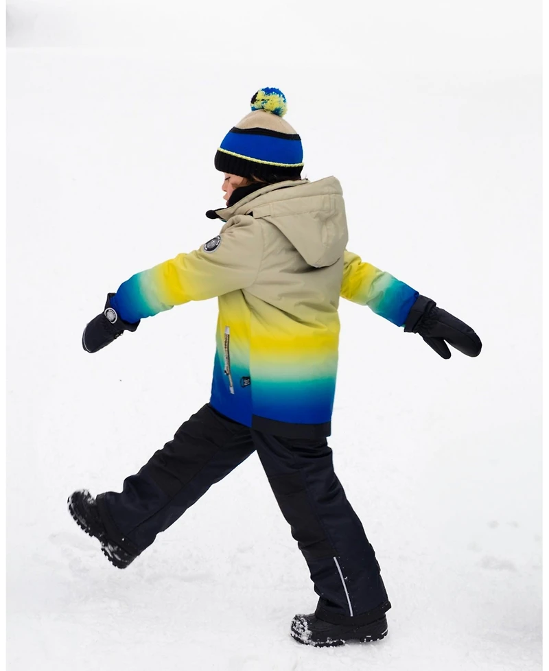 Deux par Boy Two-Piece Play Snowsuit with Gradient Jacket Black - Child