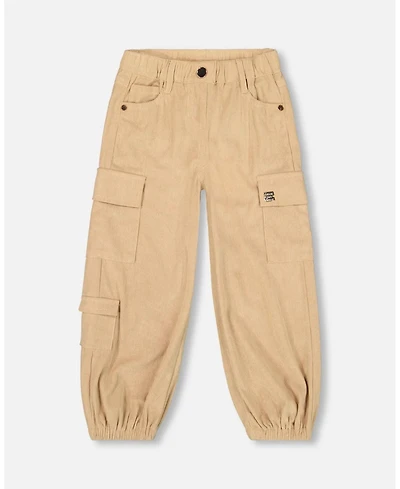 Deux par Girl Parachute Corduroy Pants with Cargo Pockets Light Pecan Brown - Toddler|Child