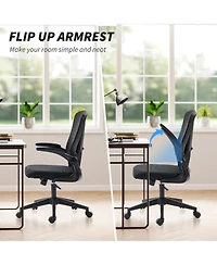 Vinsetto Mid-Back Mesh Office Chair with Flip-Up Armrests Wheels