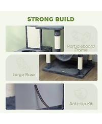 PawHut 81" Cat Tree w/ Cat Scratching Posts for Large Adult Cats, Dark