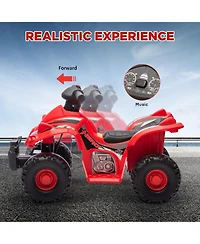 Qaba 6V Kids Atv 4 Wheeler Quad Car w/ Music for 2-6 Years,