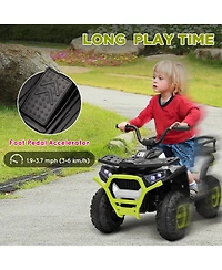 Qaba 12V Kids Atv, 4 Wheeler with Spring Suspension, Storage,