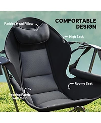 Outsunny Hammock Camping Chair Set of 2 with Adjustable Back,