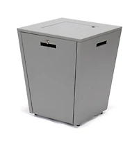 LeisureMod Grey Aluminum Outdoor Patio Chaise Lounge Chair With Arms