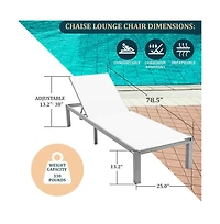 LeisureMod Aluminum Outdoor Patio Chaise Lounge Chair