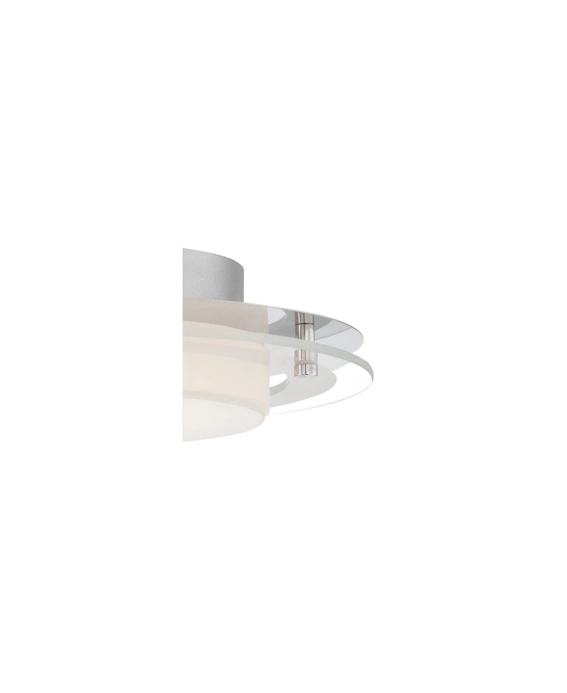 Possini Euro Design Clarival Modern Ceiling Light Flush Mount Fixture 12 1/2" Wide Chrome Dimmable Led Clear Ring White Acrylic Diffuser for Bedr