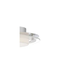 Possini Euro Design Clarival Modern Ceiling Light Flush Mount Fixture 12 1/2" Wide Chrome Dimmable Led Clear Ring White Acrylic Diffuser for Bedr