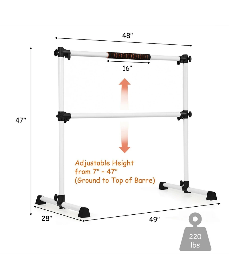 4 Feet Portable Ballet Barre with Adjustable Height