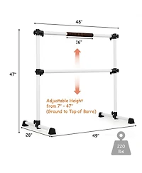 4 Feet Portable Ballet Barre with Adjustable Height