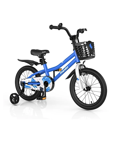 Akiudex 16 Inch Kids Bike with Removable Training Wheels - Blue