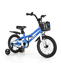 Akiudex 16 Inch Kids Bike with Removable Training Wheels - Blue