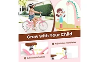 18 Inch Kids Bike with Training Wheels and Basket for Ages 4-8