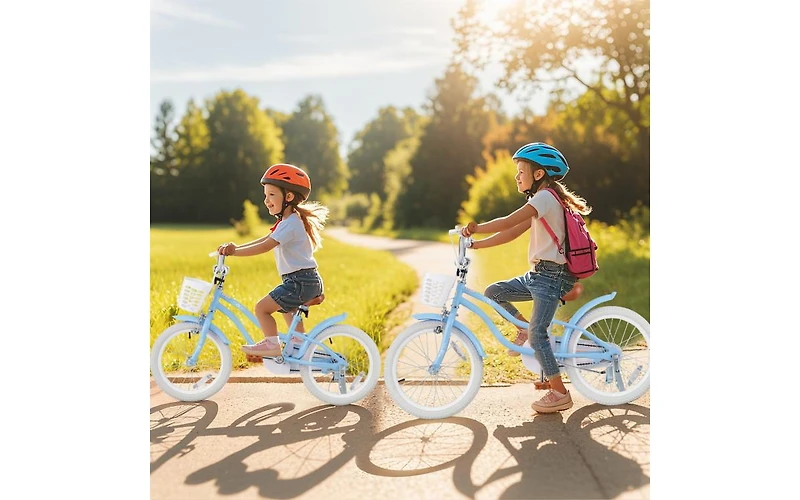 16 Inch Kids Bike with Adjustable Handlebar and Seat for Ages 4-7